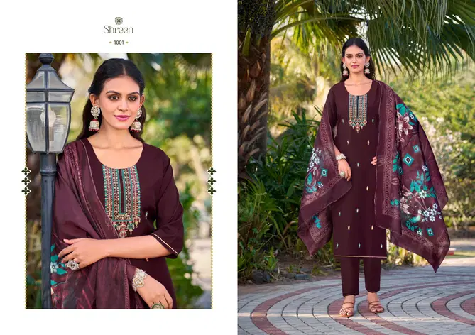 Alexa Vol 6 By Shreen Roman Silk Designer Kurti With Bottom Dupatta Wholesale Shop In Surat